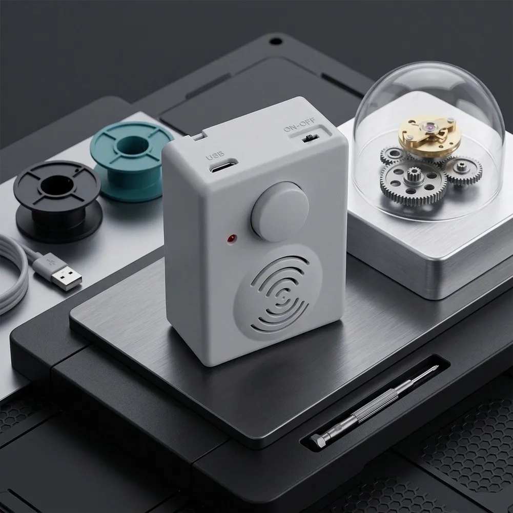 USB-Compatible Customizable Music Module Box for MP3 Upload 4MB Internal Memory Expandable Storage and Six Audio Play Settings
