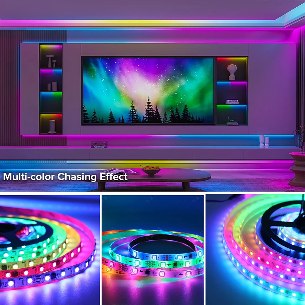 WS2811 アドレス指定可能なRGB COB LEDストリップ、SP530E 2.4GHz BluetoothコントローラーとRC3/RB3リモコン付き（1m/2m/3m/4m/5mセット）