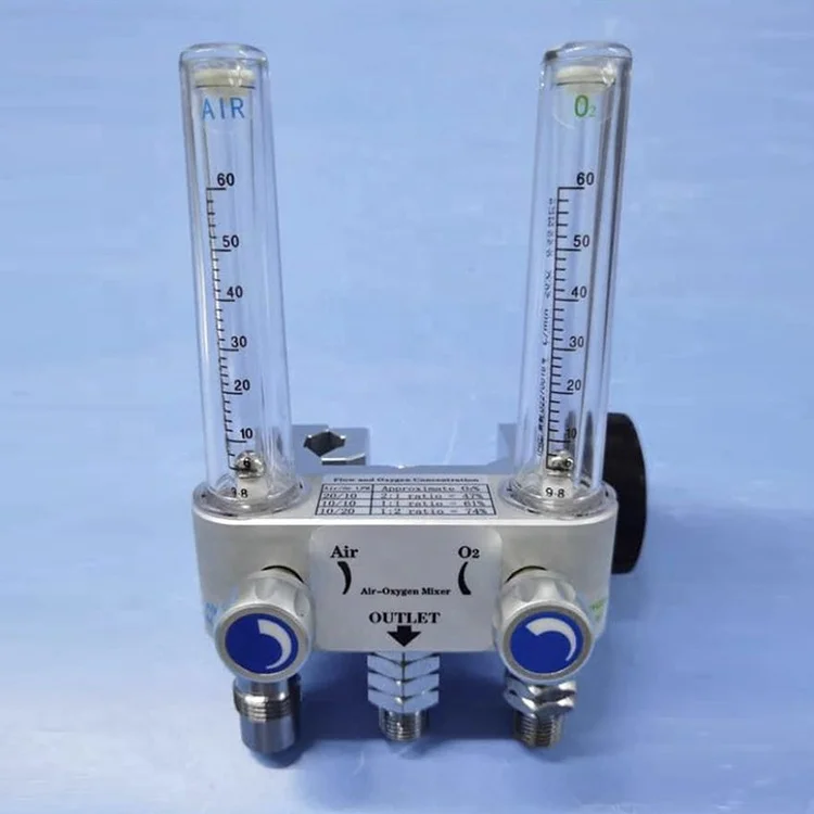 

High-Flow Oxygen Gas Blender with Flow Meter Electric Respiratory Machine for Plastic for Breathing Tors