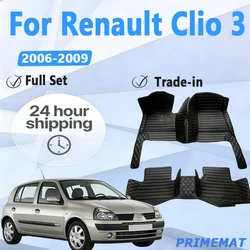 Custom Automotive Car Floor Mats For Renault Clio 3 2006 2007 2008 2009 Auto Luxury Leather Men Women Car Mats
