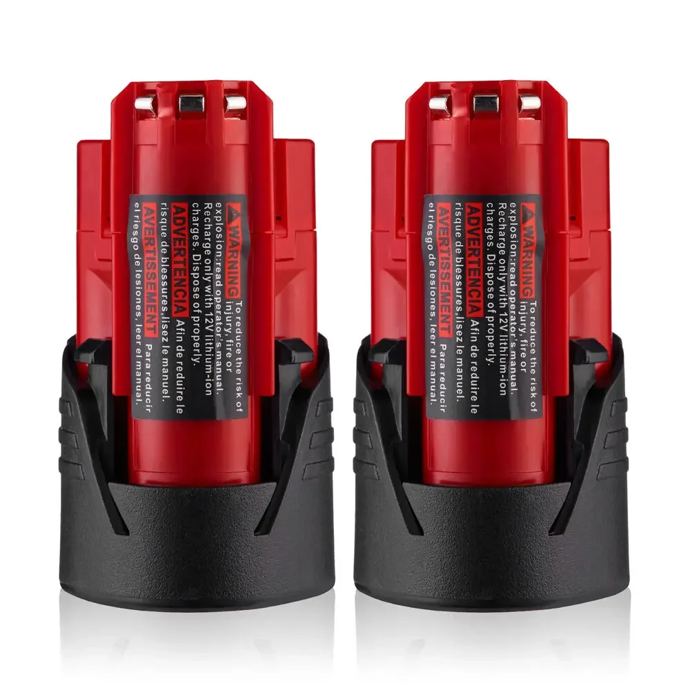 for Milwaukee M12 12V Battery 6000mAh Li-ion Replacement Batteries Milwaukee M12 Cordless Tools 48-11-2402 48-11-2411 Batteries