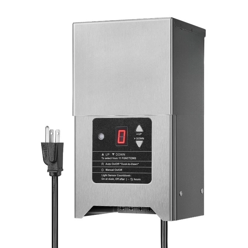 

300W Low Voltage Landscape Transformer with Photocell, Low Voltage Transformer 120V AC to 12V/15V AC, Landscape Lighti