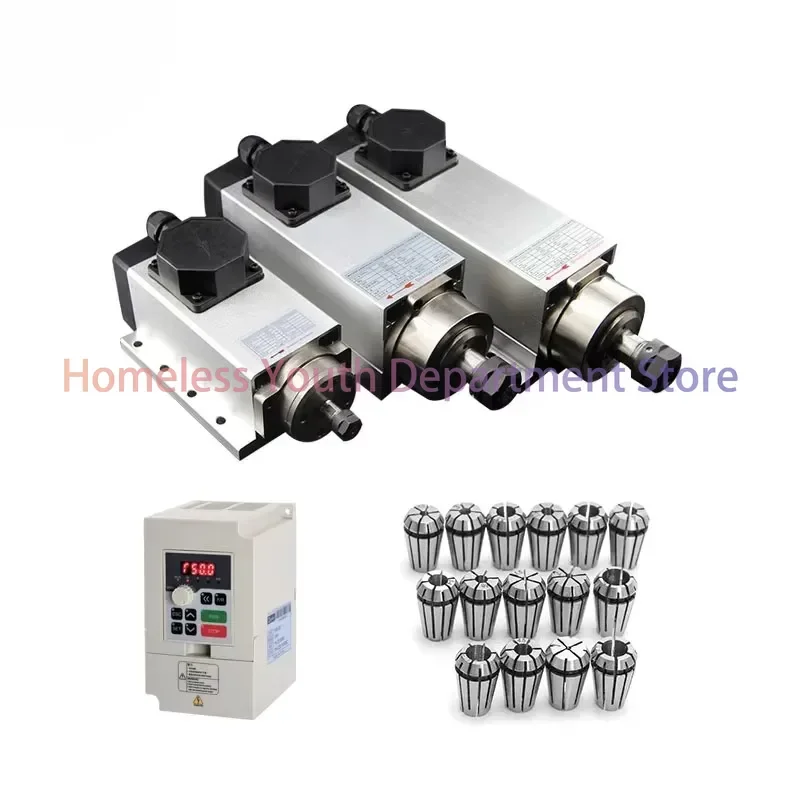 CNC Router Lathe Parts 1.5kw 2.2kw 3.5kw 4.5kw 6kw 7.5kw Er20 air Cooling ER20 ER25 ER32 18000rpm Milling Spindle Motor
