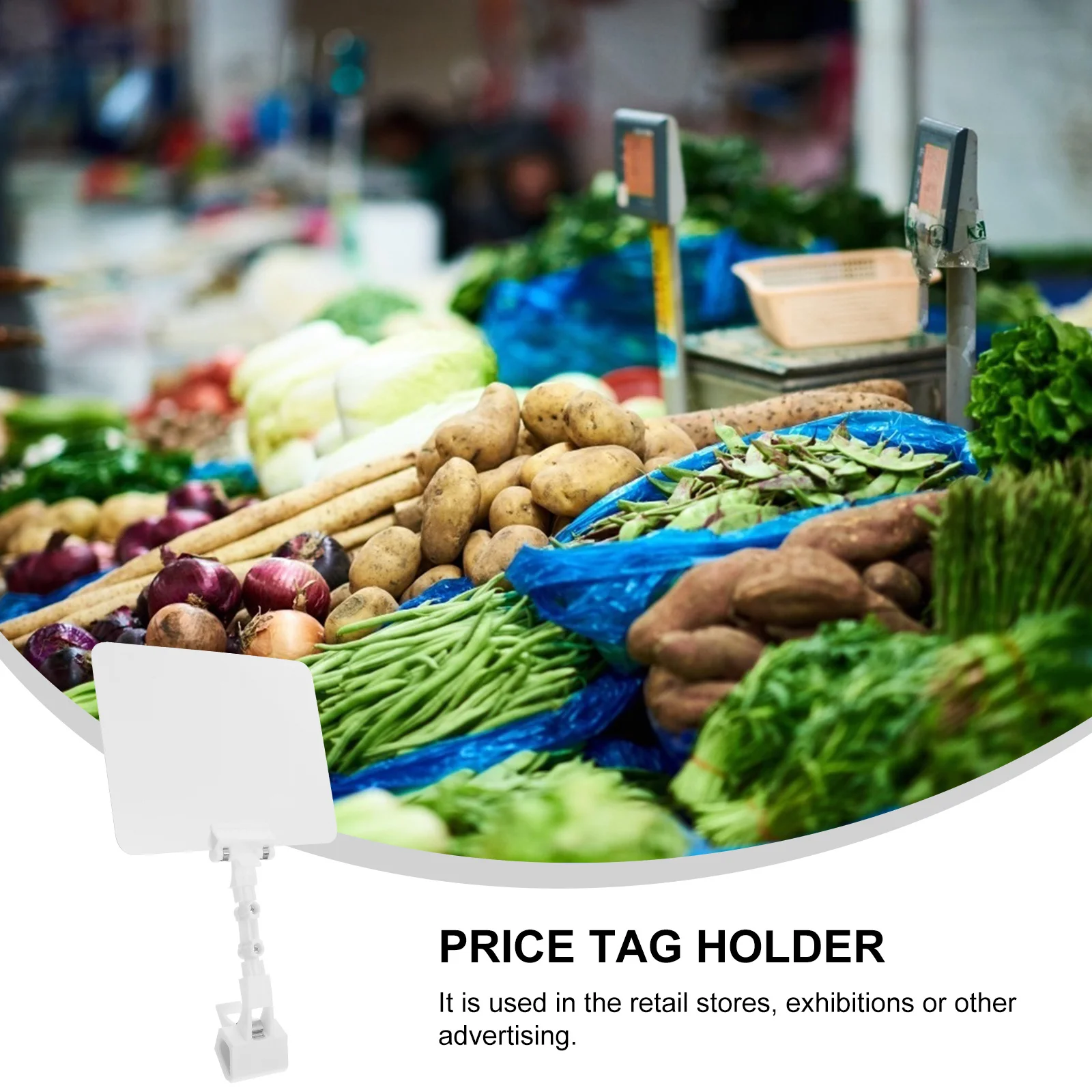 Price Tag Clip Fruit Sign Holder Display Stand PVC Advertising Label Rack Supermarket