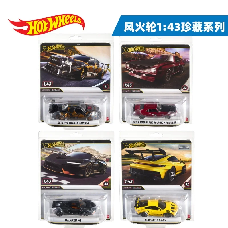 

Коллекционная серия Hot Wheels: Модели автомобилей из литого сплава премиум-класса в масштабе 1:43 — Toyota Tacoma, Porsche GT3-RS, McLaren W1, 1969 Camaro Pro Touring