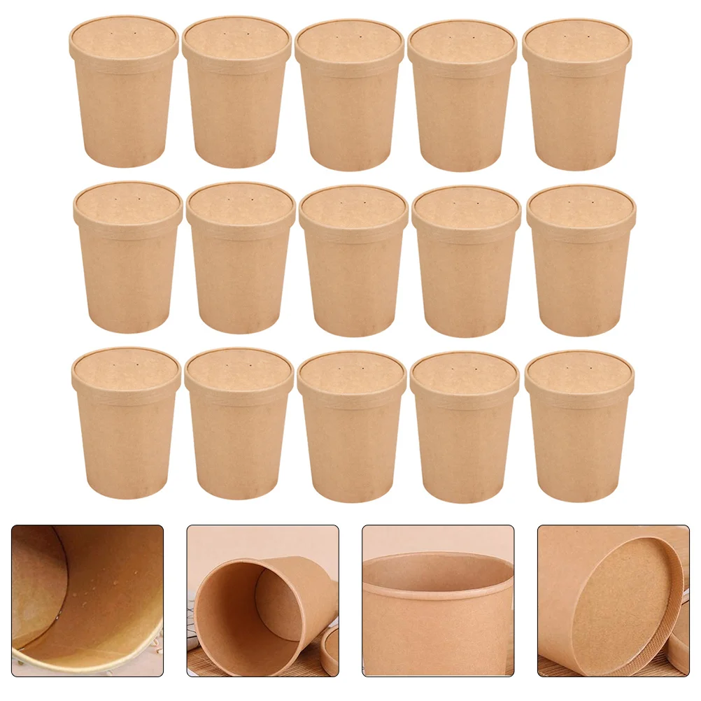 

25 set Takeaway Food Containers Round Leak-Proof Fast Food Box With Lid For Dessert Soup Fruit Packing Portable Picnic Use