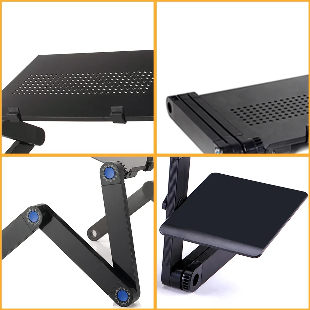 Adjustable Laptop Desk Stand Portable Aluminum Ergonomic Lapdesk For TV Bed Sofa PC Notebook Table Desk Stand With Mouse Pad - view 4