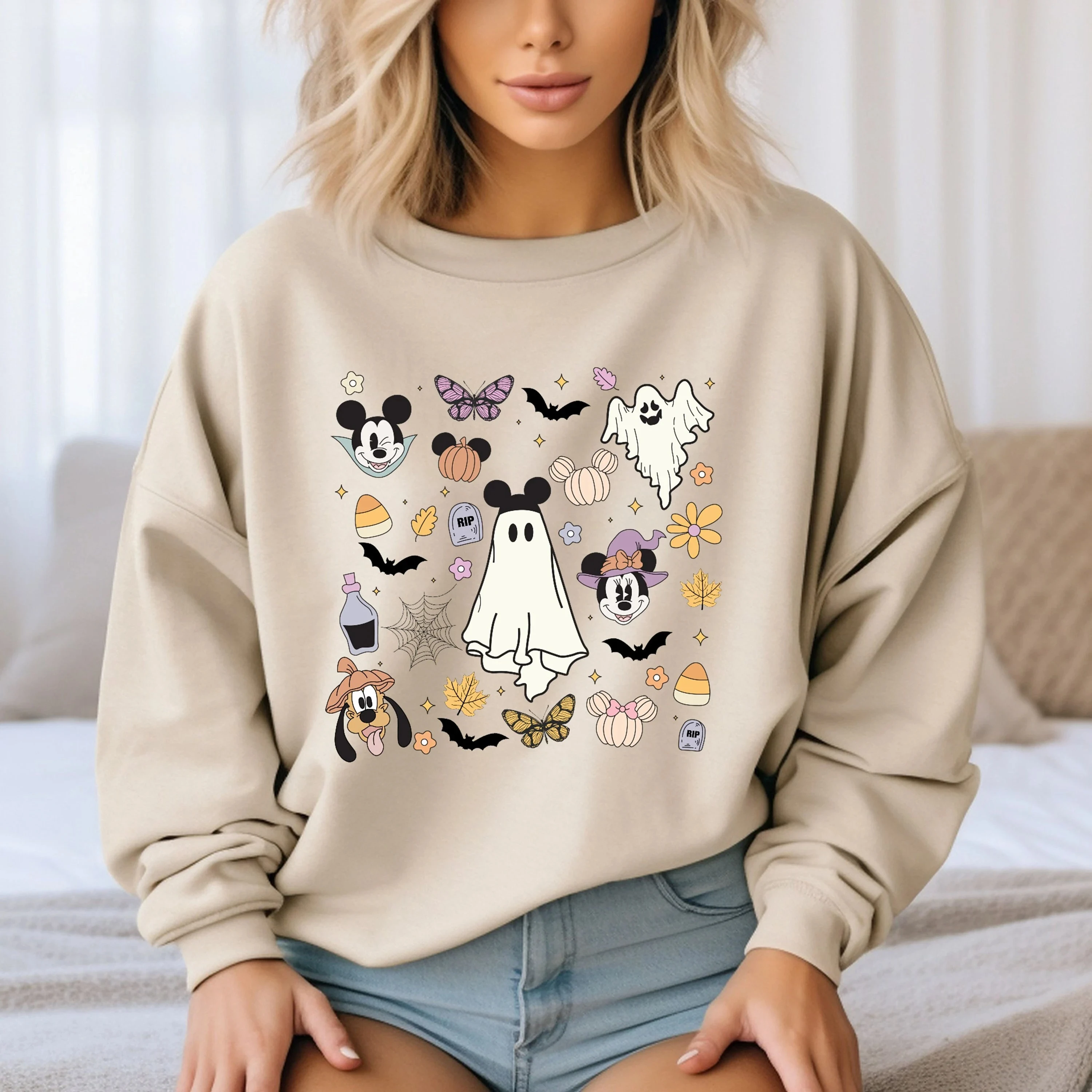 ميكي والأصدقاء شبح الهالوين البلوز ديزني هالوين هوديي ديزني مخيف سترة ديزني اليقطين سترة