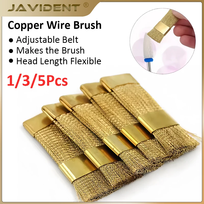 Dental Drill Bit Cleaning Brush Portable Electric Manicure Drills Copper Wire Drill Brush Cleaner Nail Drill Bit Cleaning Tool