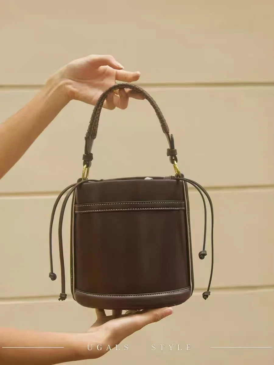 

Fashion New Textured PU Bucket Bag Women Handbag Large Capacity Shoulder Messenger Bag Female Casual Bag Tote Bag