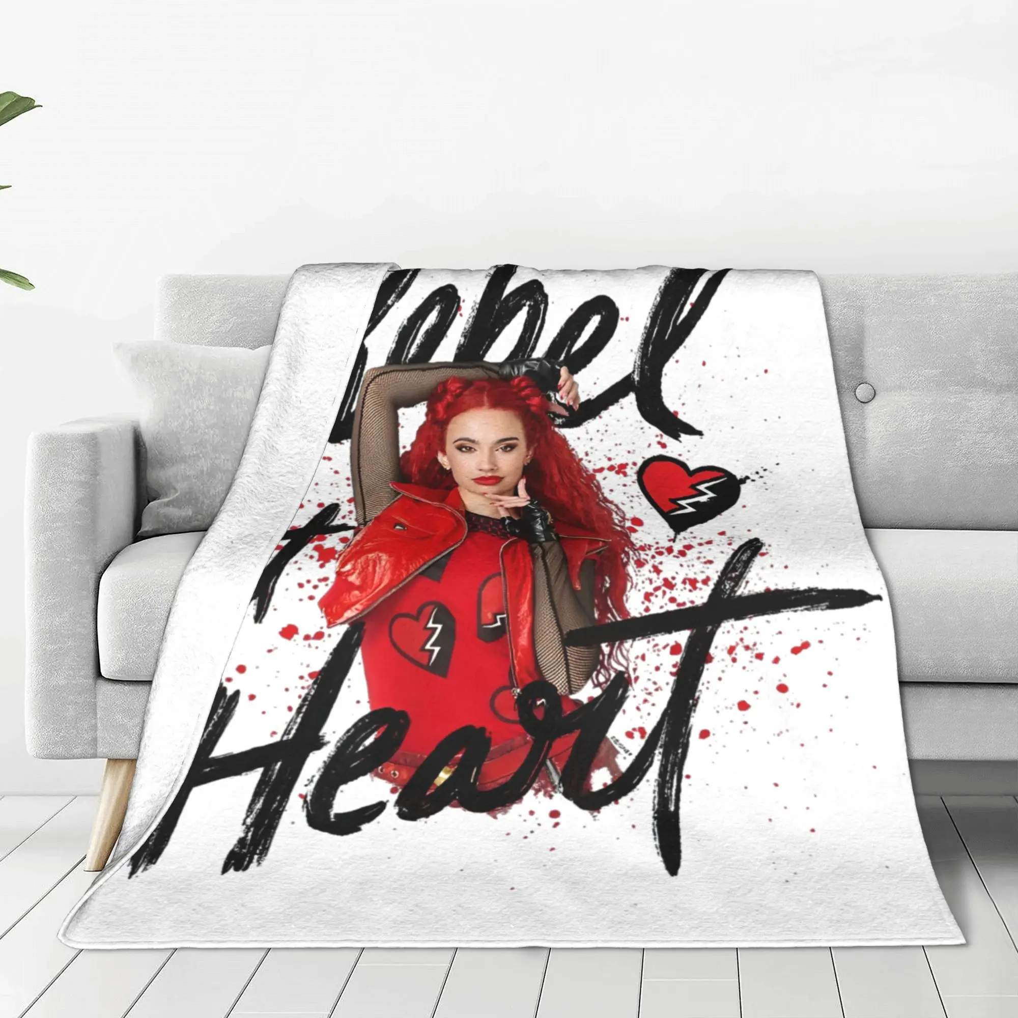 Descendants 4 The Rise of Red  Blanket Velvet Printed at Heart Breathable Ultra-Soft Throw Blanket for Sofa Bedroom Bedspread