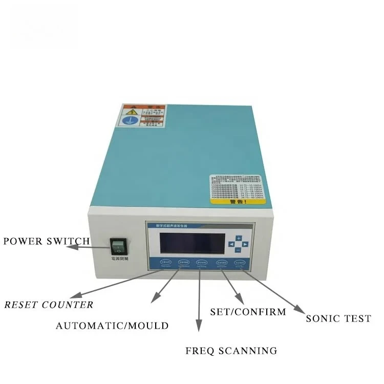 High Quality 2000W Ultrasonic Welding Generator 20kHz Automatic Frequency Tracking New Condition 220 V Voltage
