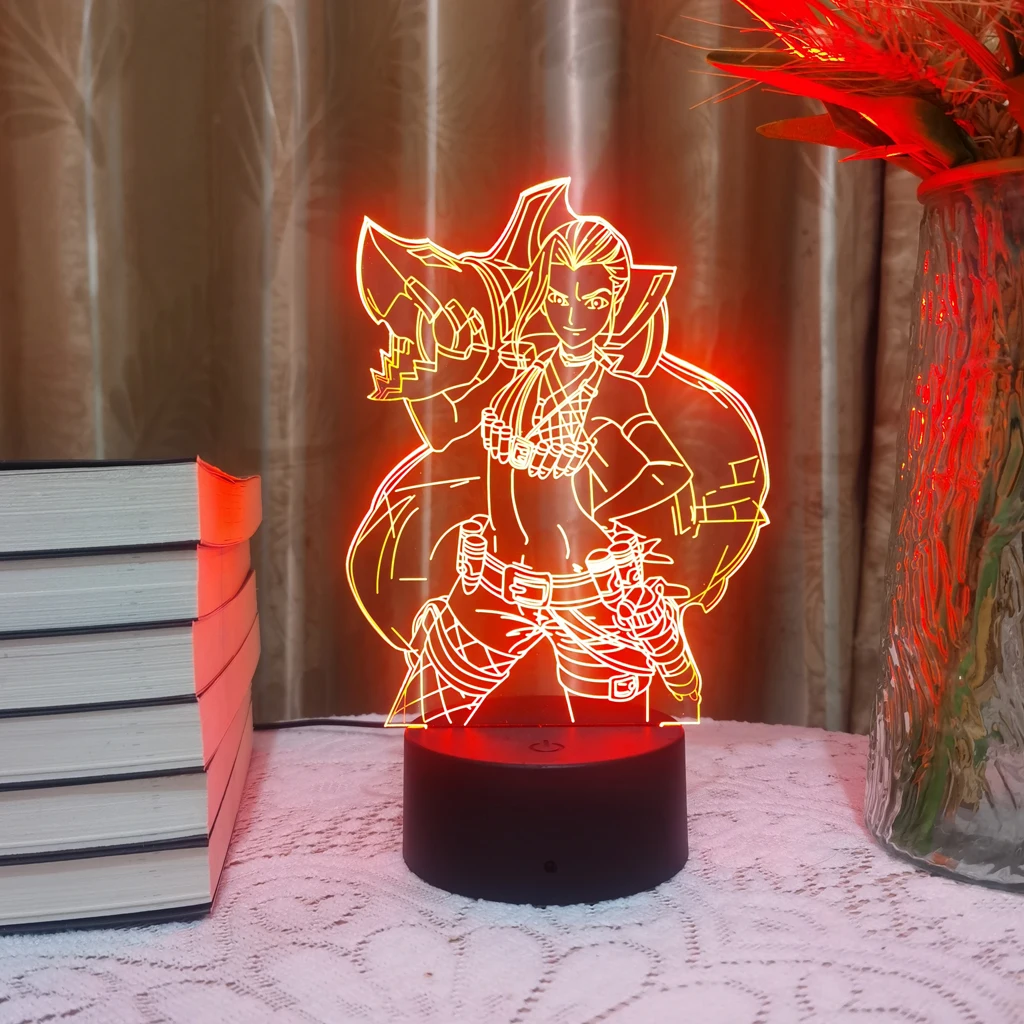 League Of Legends Anime Acrylic Sheet Figure Board 3D Led LOL Night Light Base For Kid Manga Home Room Decor Lamp Christmas Gift