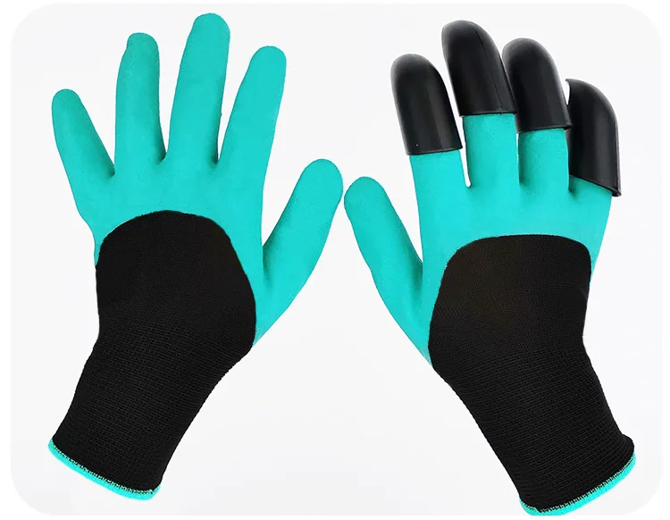 Wasserdichte Gartenarbeitshandschuhe mit Krallen, Langlebige Latexbeschichtete Handschuhe für Blumen- und Gemüsegärtnerei – Detail 4