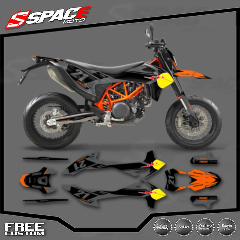 

SPACE For KTM 2019 2021 2022 SMC-R 690 19-21 SMC-R Custom Motorcycle Graphics Enduro Decal Stickers Kits 004
