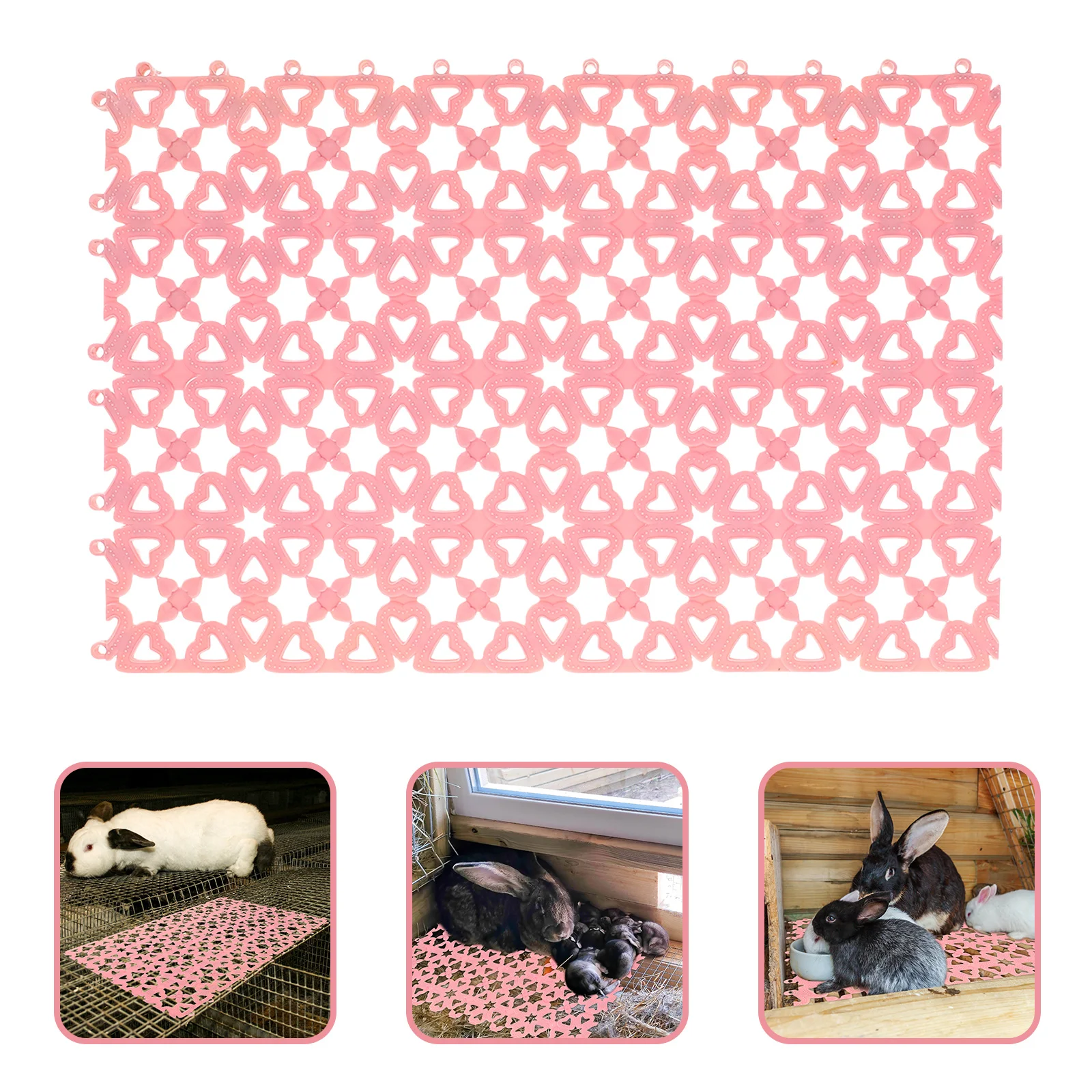 

10pcs Rabbit Cage Mat Floor Plastic Bunny Resting Pad With Hole Durable Waste Separation Design For Rabbits Dogs Chinchilla