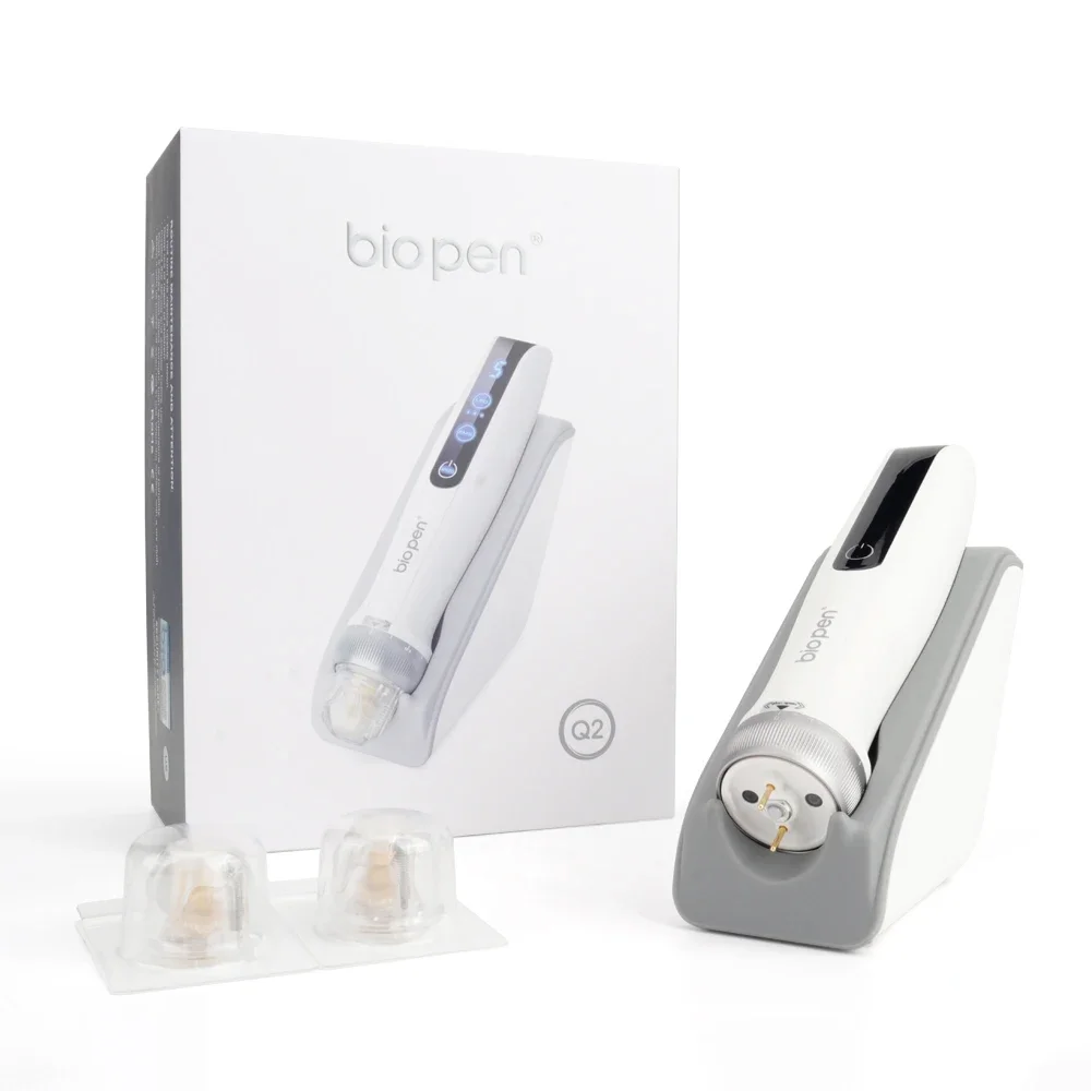 Bio Pen Q2 Derma Pen Stamp EMS elettroporation Red Blue Light Therapy Microneedle Machine per la crescita dei capelli cura della pelle antirughe