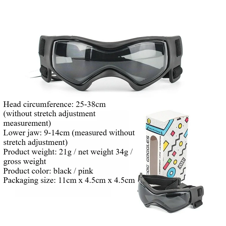 Pets Supplies Dog Glasses Cat Goggles UV-blocking Cool Sunglasses XS SIZE Adjustable Straps Outdoor Protection Pet Accessories