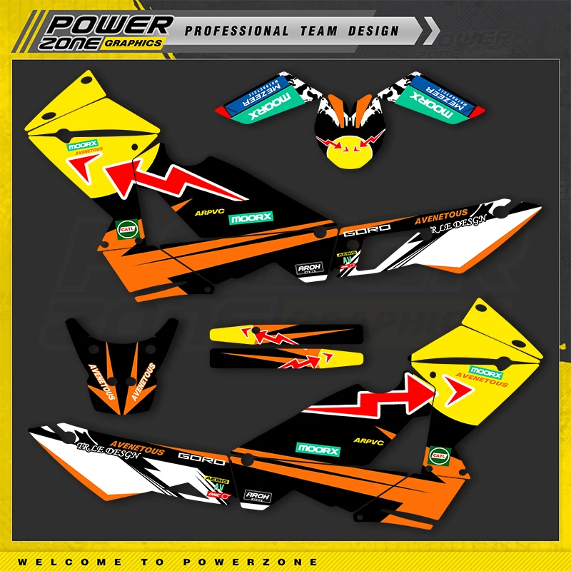 

Набор наклеек PowerZone Custom Team Graphics Background Decals для мотоциклов KTM ADVENTURE 2003-2016 ADV990