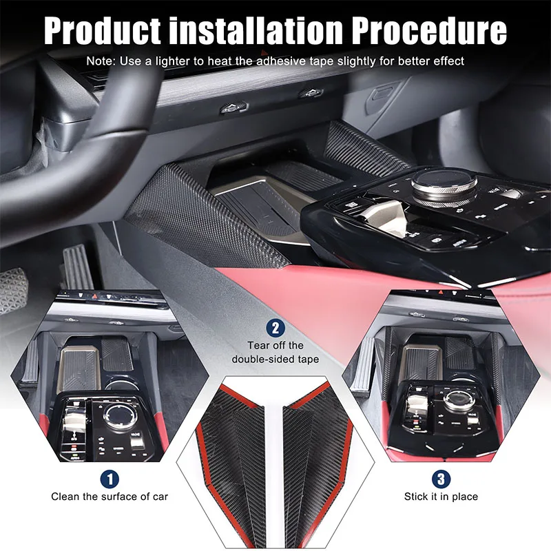 

2Pcs Real Carbon Fiber For BMW 5 Series G60 2024+ Car Center Console Water Cup Holder Both Side Panel Cover Sticker Accessories
