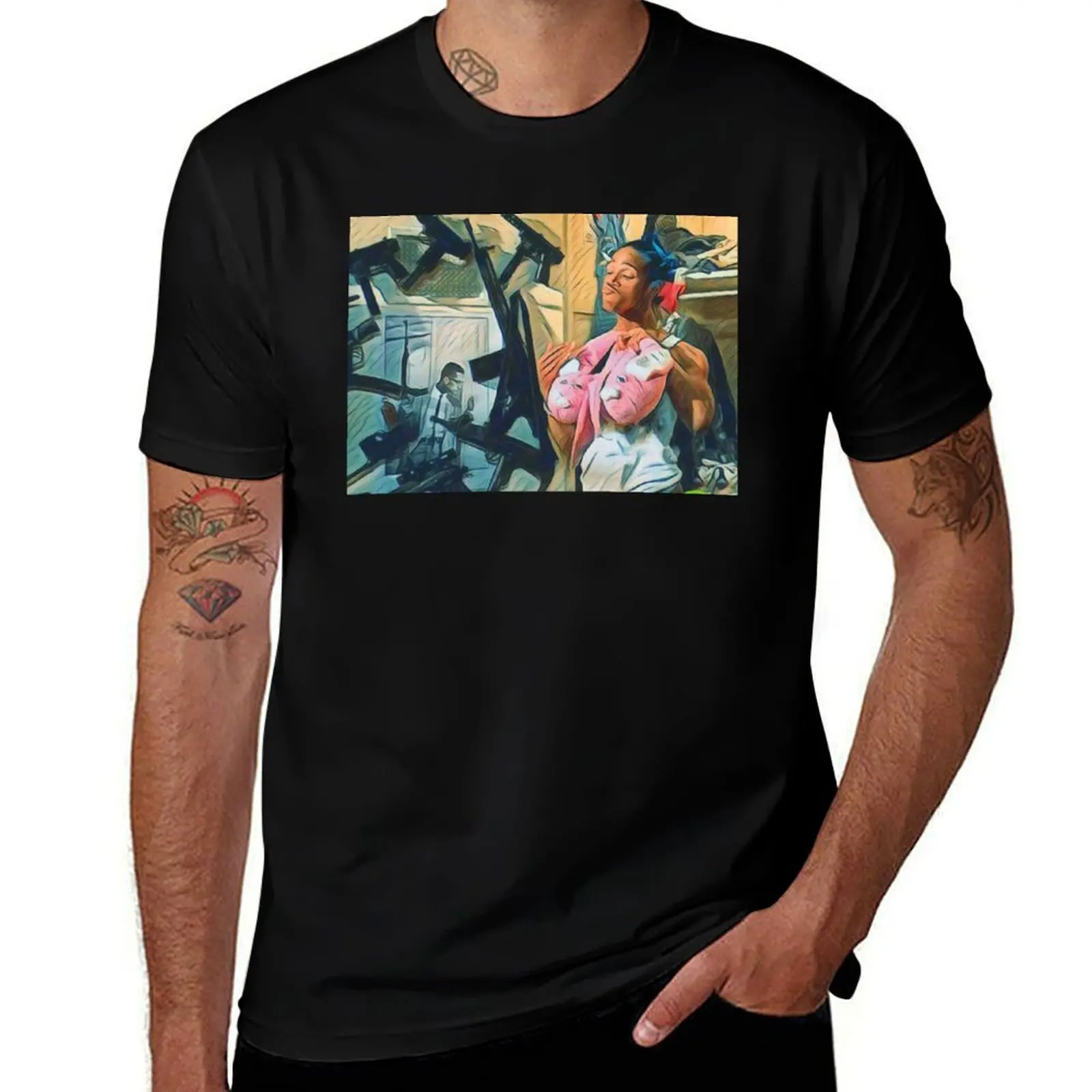 

Gangster Slippers T-Shirt Plus Size Quick Dry Sports Tee