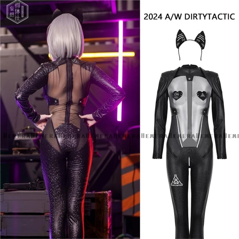 

In Stock Original Design Leather Reverse Rabbit Cosplay Costume PU Bunny Girl Uniforms Mesh Cloth Sets Lingeries Sexy Cosplay