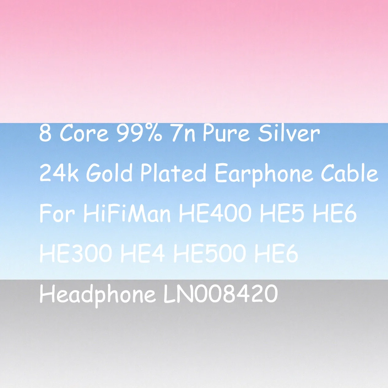 8 núcleos 99% 7n prata pura 24k banhado a ouro cabo de fone de ouvido para hifiman he400 he5 he6 he300 he4 he500 he6 fone de ouvido ln008420