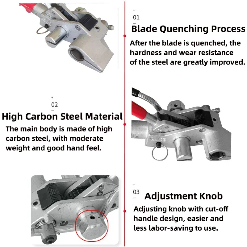 Cable Tie Gun Stainless Steel Zip Plier Hand Bundle Tool for Crop Width 25mm Thickness 1.2mm Multi-Purpose Tighten Cutting