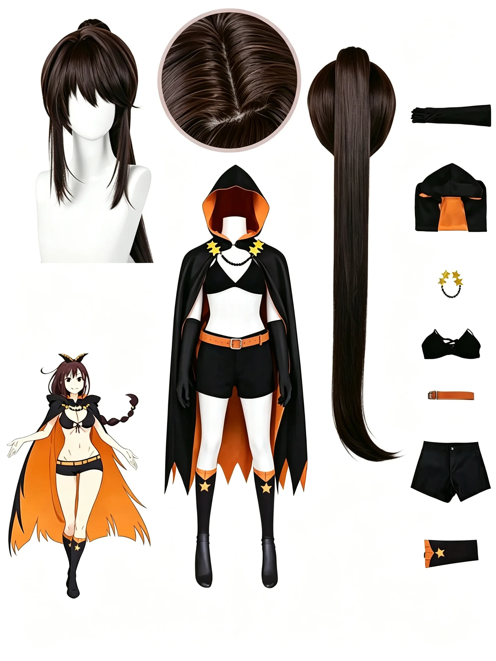 Re:Zero Starting Life in Another World Shaula Cosplay Full Set Cape Socks Accessories Adult Women Halloween Comic Con Outfit