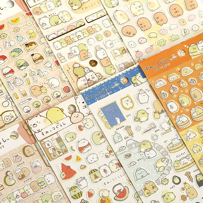 Flat Stickers Stationery Japanese Corner Biological Handbook Decoration Cartoon Animal Watermelon Stickers