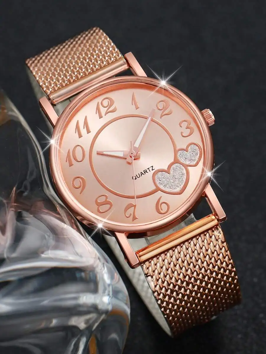 1pc Round Pointer Quartz Watch & 1pc Bracelet As A Gift For Students Returning To School view 2