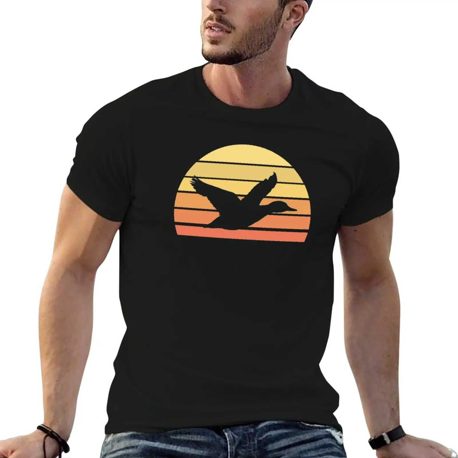 Duck Retro Funny Water Ducklings T-Shirt Fashion Simple Casual Tee Shirt