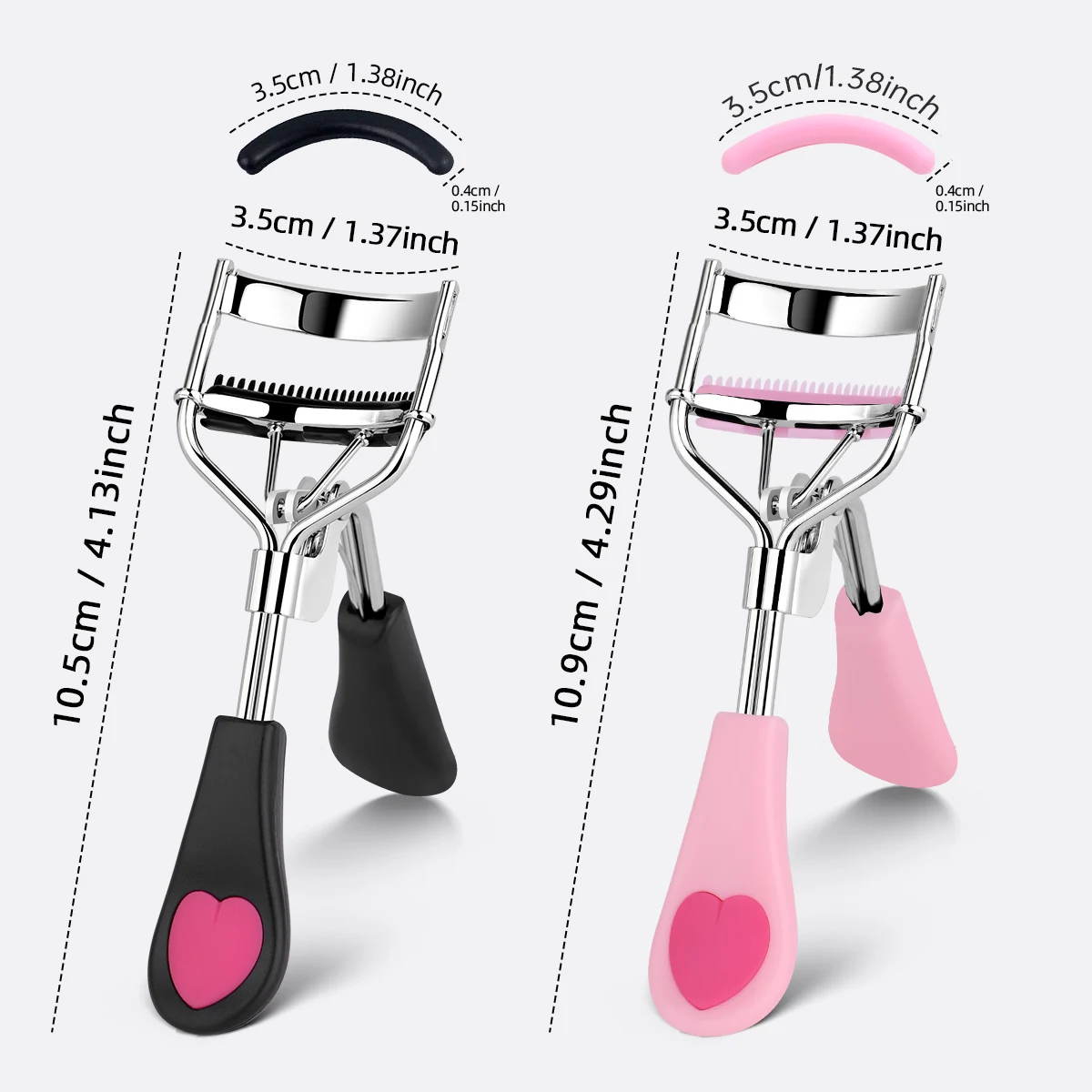 2 szt. Wygodny grzebień do paska w kształcie serca klips do rzęs sprawia, że ​​rzęsy są bardziej kręcone i trwałe, odpowiednie dla początkujących