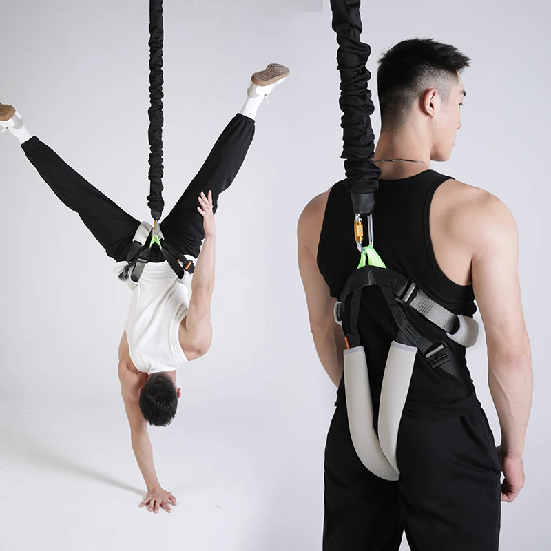 Factory Wholesale Aerial Yoga Bungee Rope Cord With Carabiner Hook for Jumping Dance Fitness Workout Equipment