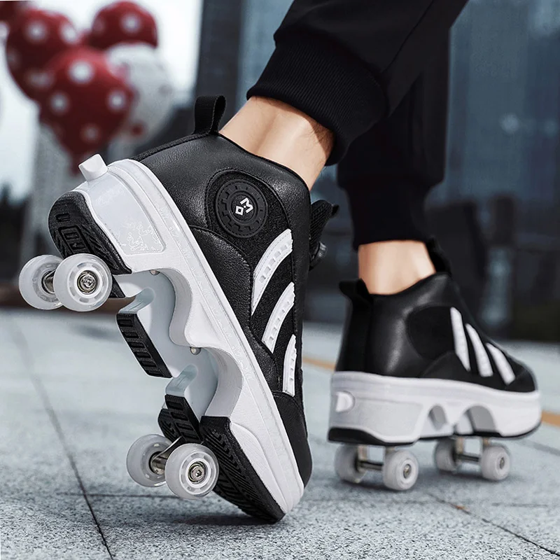 Roller Skate Shoes For Kids Boys Girls Men Women 4 Wheels Sneakers Children Toy Game Gift Sport Boots