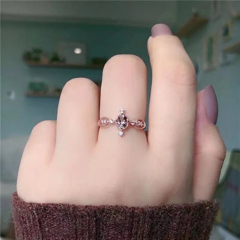 French purple zircon ring female personality cross diamond-encrusted index finger ring small luxury sense light luxury ring