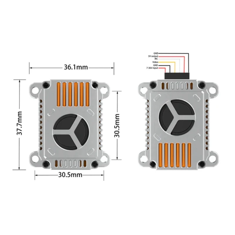 1.2G 2W VTX 2000Mw 9 Channels FPV Video Audio Transmitter 7-36V MMCX For FPV Long Rang RC Racing Drone