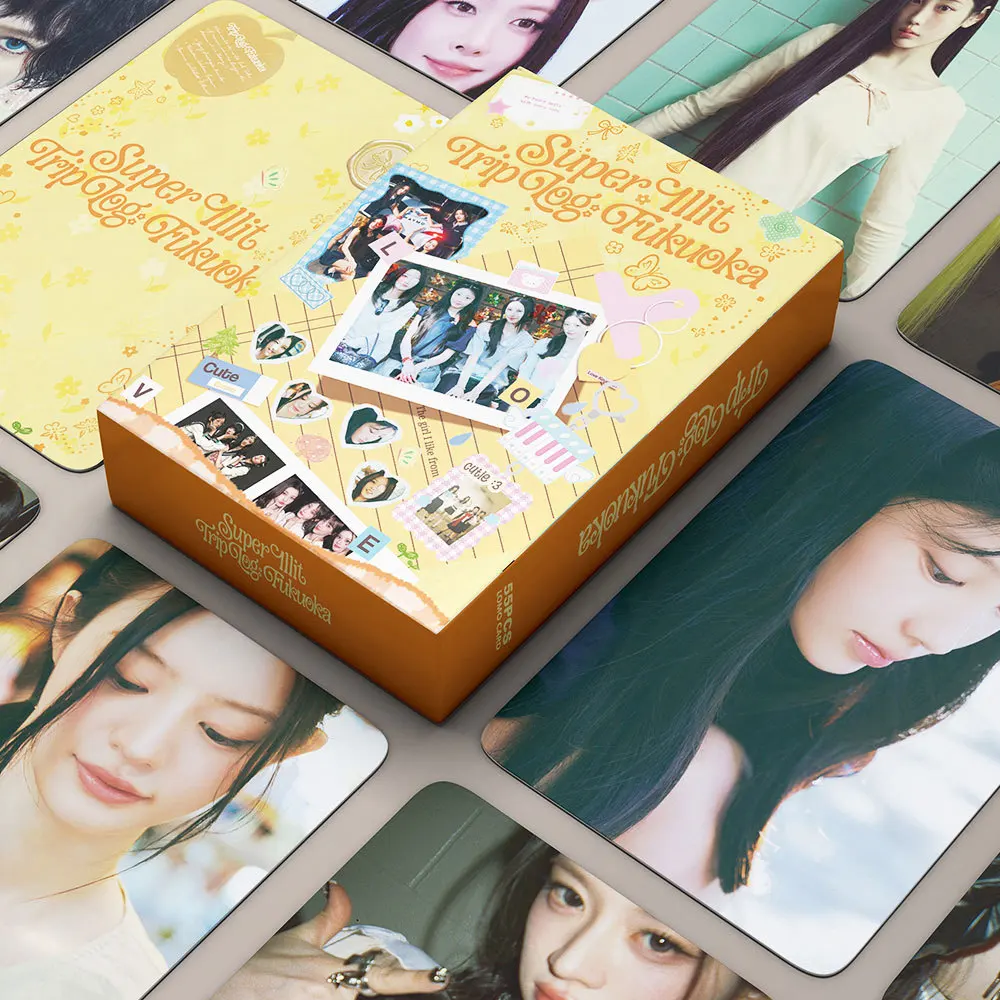 55Pcs Photocards TRIP LOG FUKUOKA Lomo Cards Photocards Stickers HD Fans Collection Cards Decorative Stickers Present Gifts