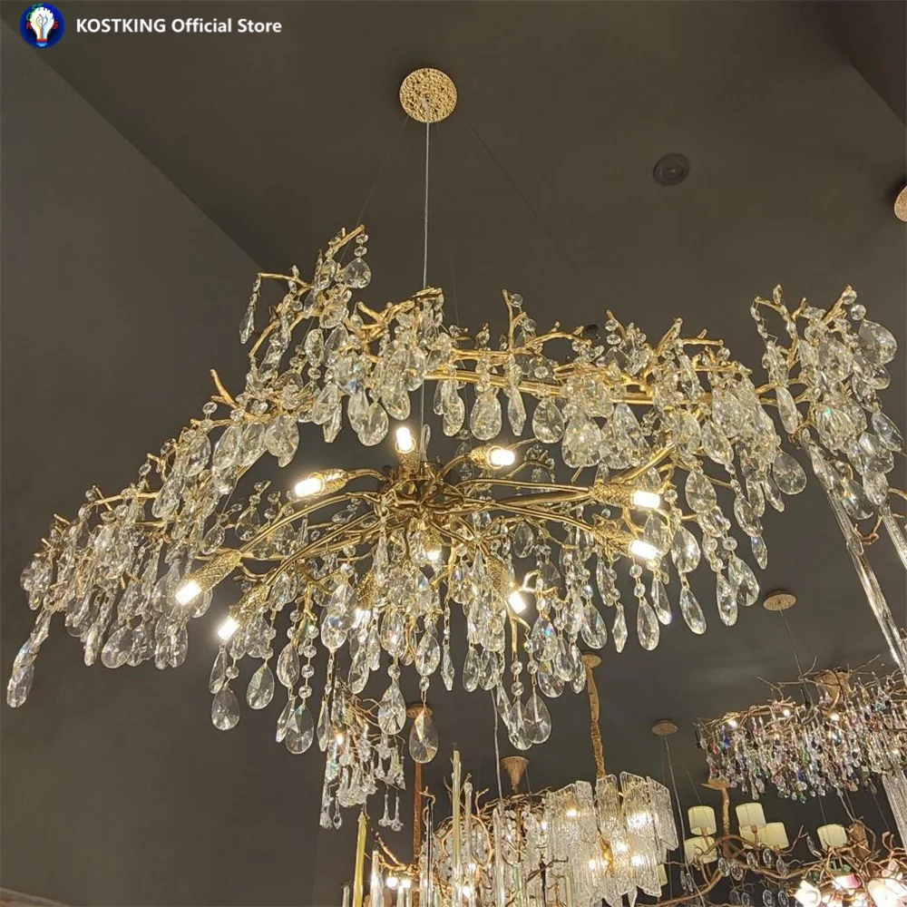 New crystal chandelier for the living room hotel lobby lighting designer branch chandelier Luxury decoration project lights