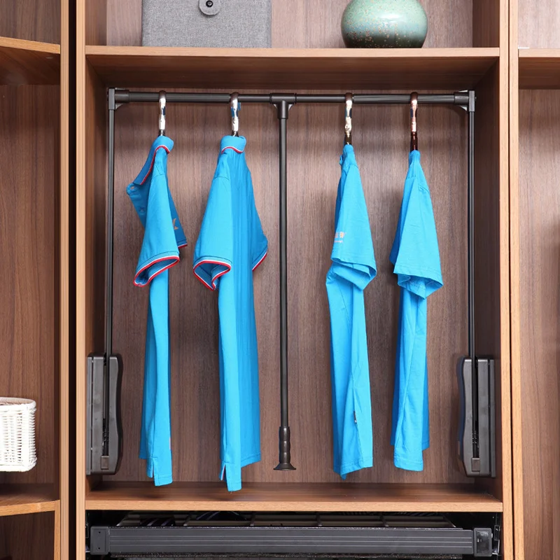 Pull-down Clothes Rail Wardrobe Lift And Flip Pull Wardrobe Pull Down And Flip Up And Down Telescopic Balcony Cabinet Adjustable