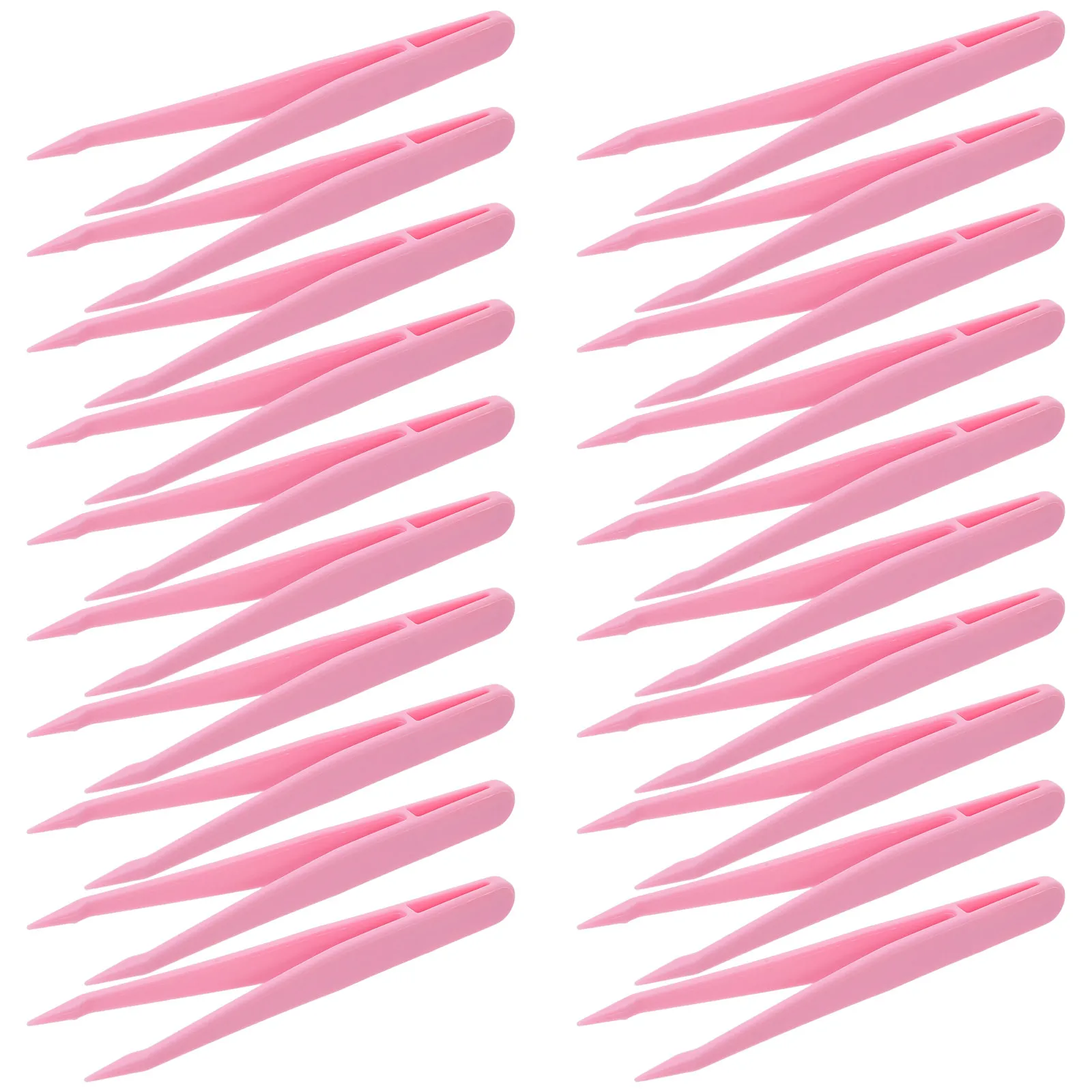 20Pcs Kids Plastic Tweezers Bulk - Precision Straight Tip Bead Tweezers for Montessori Learning Arts Crafts School DIY Jewelry
