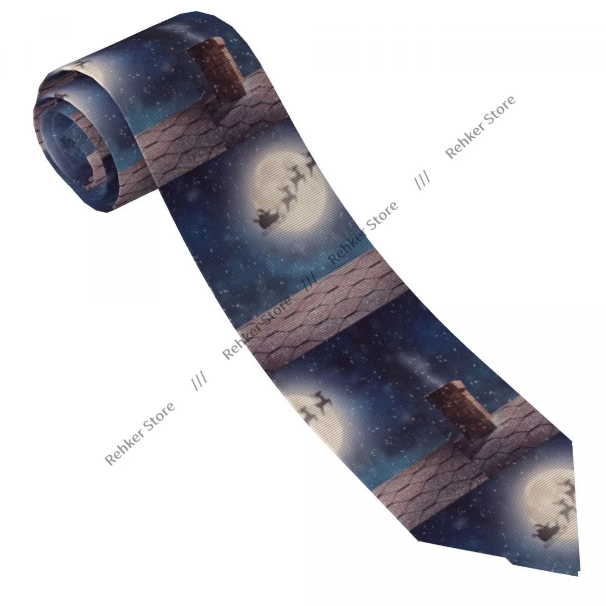 Formal Skinny Neckties Classic Men's Santa Claus Flying In His Sleigh Wedding Tie Gentleman Narrow