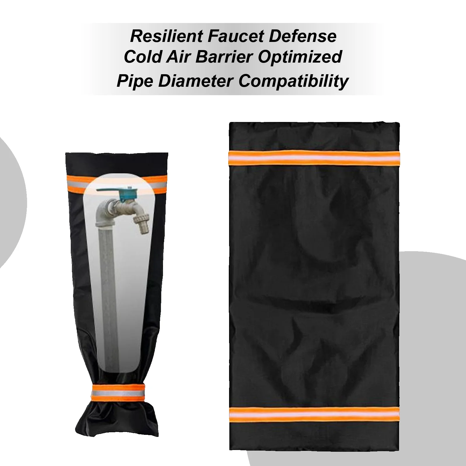 

Зимняя крышка для крана для наружной воды, водонепроницаемая антифризная крышка, морозостойкая изолированная пленка для крана со светоотражающими полосками