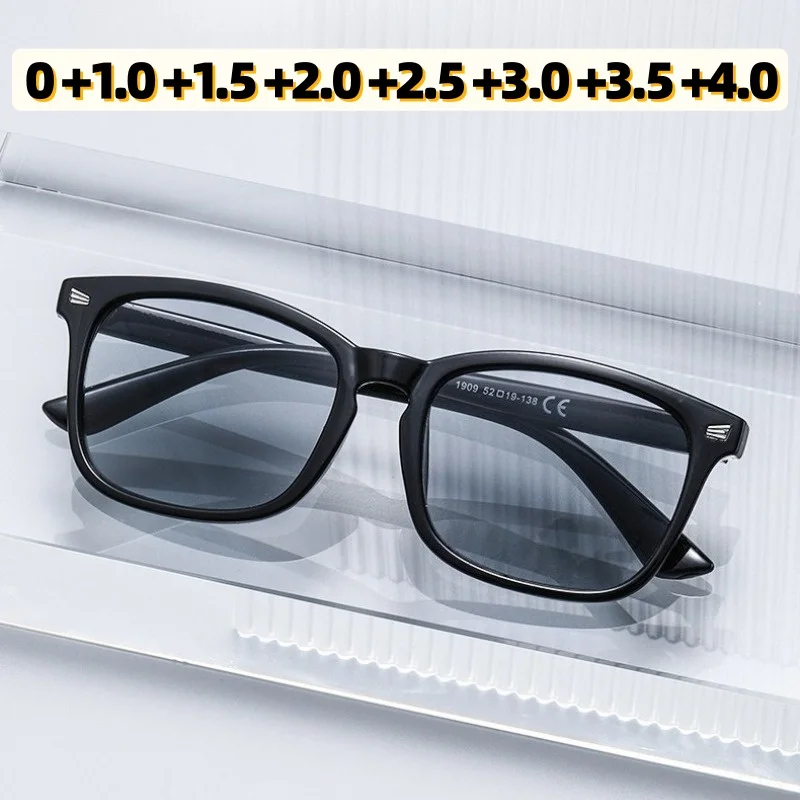 Classic Square-Frame Reading Sunglasses Ultra-lightweight Comfortable Anti-UV Presbyopia Glasses with Plus Diopter 0 To +4.0