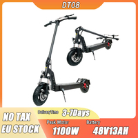 DT08 E-Scooter 1100W Peak power Motor 48V13AH Battery Double Suspension Scooter Electric 10-Inch Tubeless Vacuum Tire E Scooter