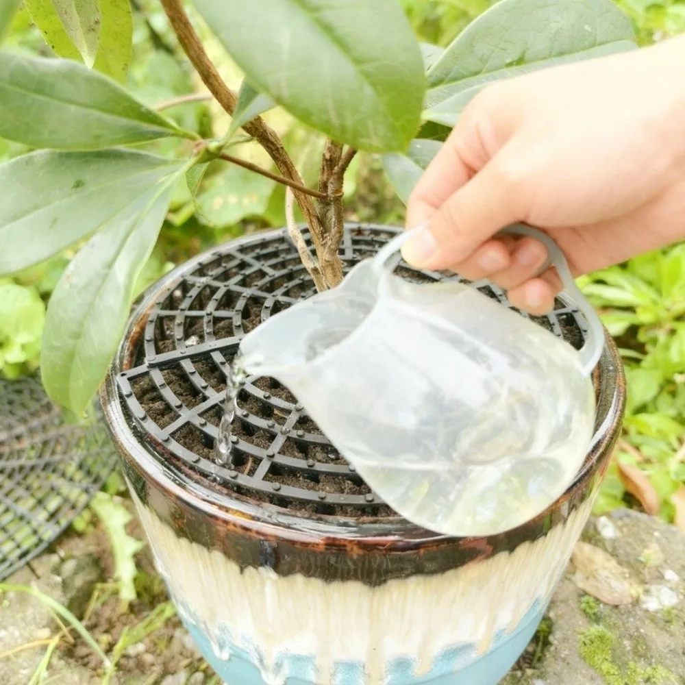Breathable Mesh Plant Pot Soil Protector Grid Cover Barbed Cut-Outs Cutting Flowerpot Soil Guard Reversible Use