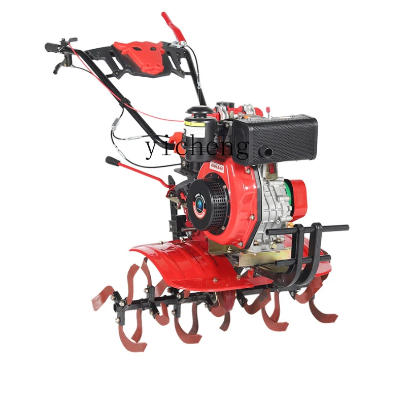 

YY Two-Wheel Drive Small Tiller Multi-Function Diesel Engine Hand-Held Cultivation Machine Artifact