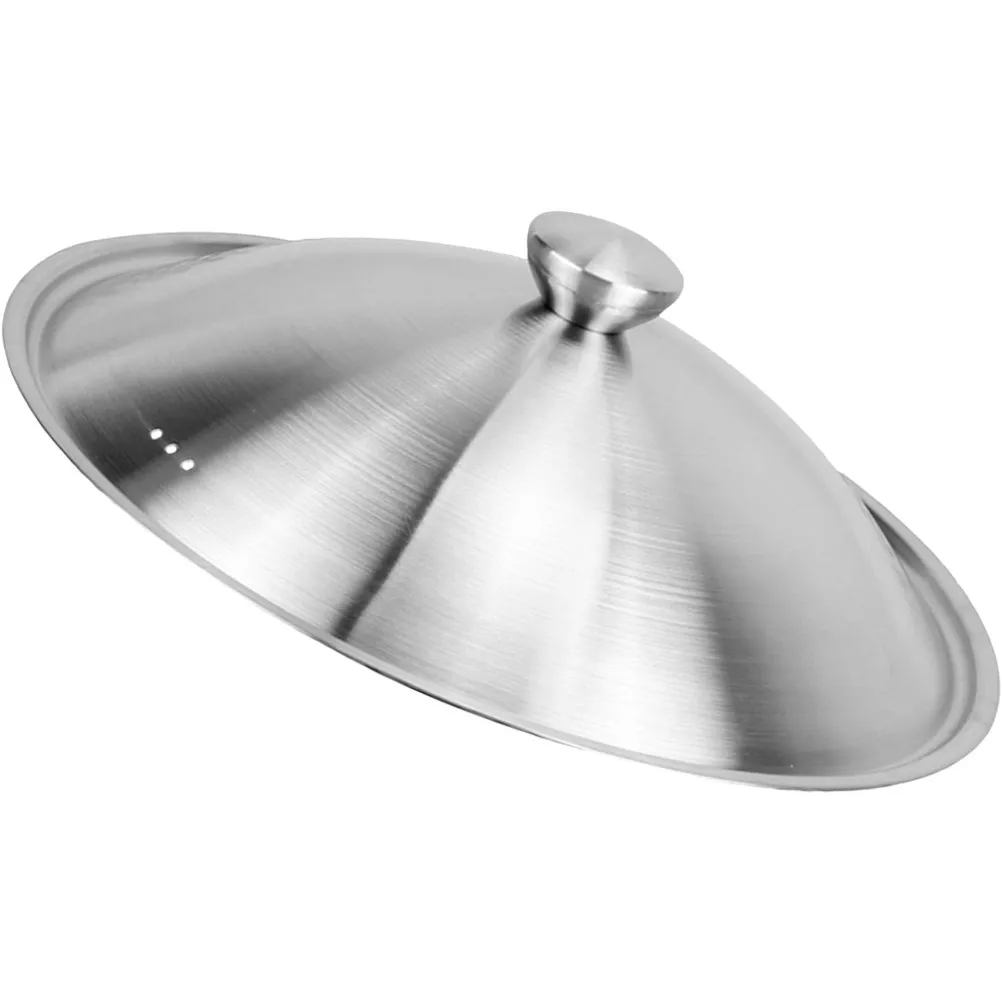 Thickened Stainless Steel Pan Lid Metal Universal Cover Drop Proof Scratch Resistant for Frying Pans Soup Pots Woks Skillets