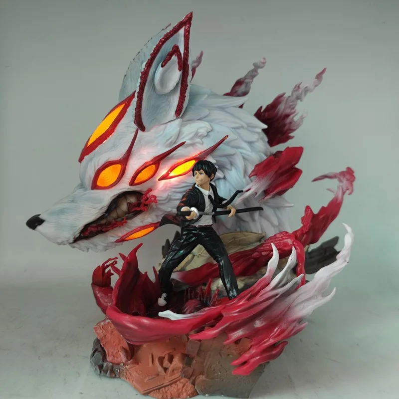 Chainsaw Man Anime Figure Hayakawa Aki Action Figurine With Light 24cm Pvc Statue Model Doll Collection Model Decor Toys Gifts