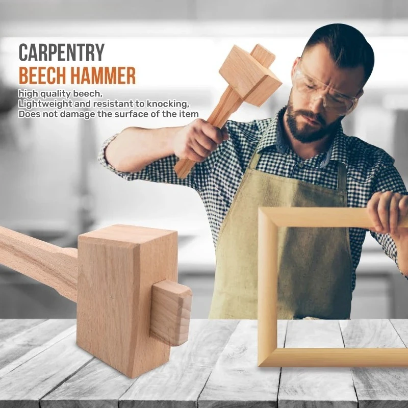 For Gift Wood Beech Hammer Pounder Replacement Wood Mallets Mallet Crab Lobster Seafood Kids Toys Wood Craft